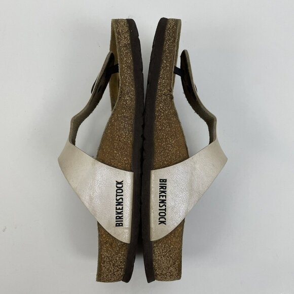 BIRKENSTOCK Womens Size 37 US 6.5 Leather THONG SANDALS LADIES Slippers - Picture 8 of 9